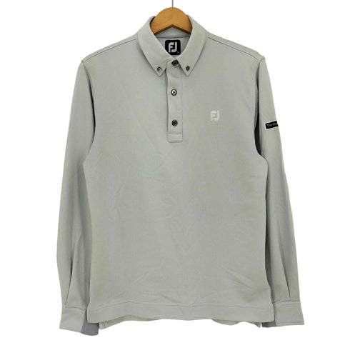 FootJoy  チェック ロゴワッペン刺繍 長袖ポロシャツ メンズ JPN:M